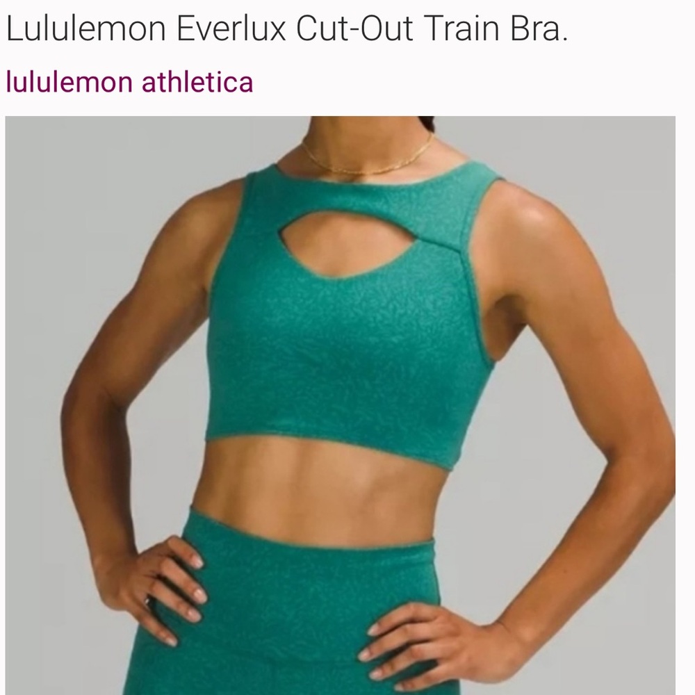 Lululemon Athletica Teal Everlux Sports Bra